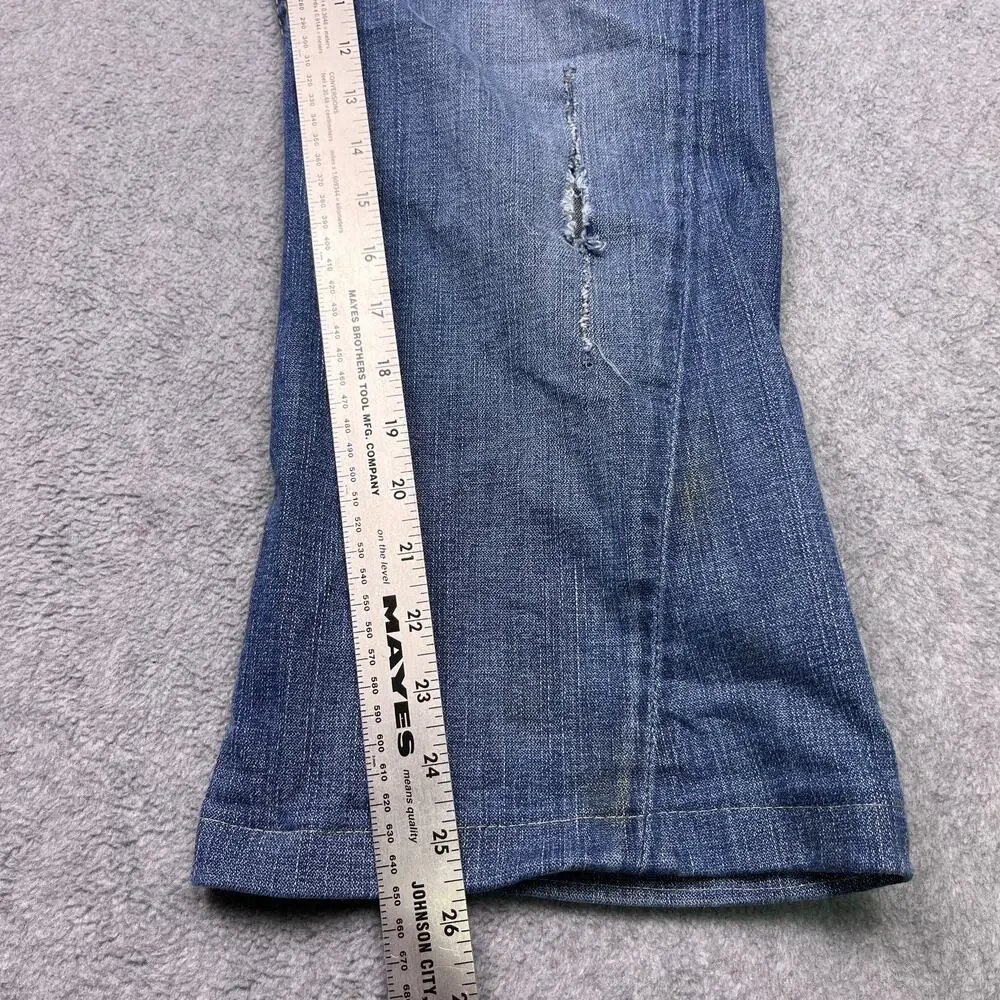 Vintage True Religion Jeans Yellow Stitching Flap Pocket USA Made 34x25 (Hemmed)